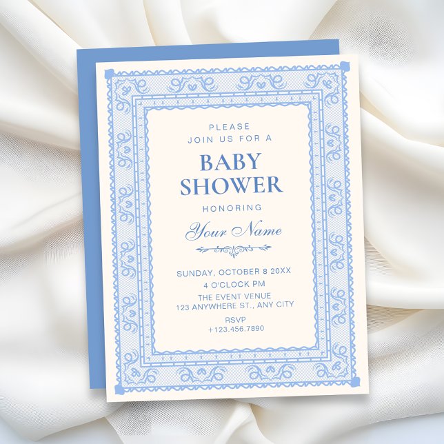 Blue elegant baby shower invitation (Creator Uploaded)