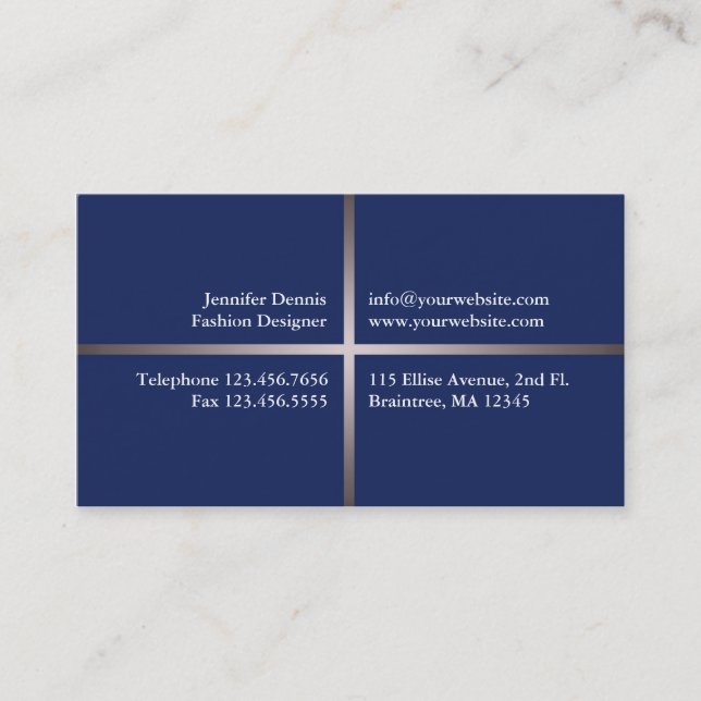 Blue Elegant Business Card (Front)