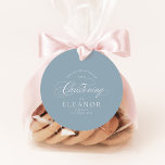 Blue Elegant Calligraphy Christening Thank You Favour Tags<br><div class="desc">Blue Elegant Calligraphy Christening Thank You Favour Tags features a delicate modern cross,  paired with modern type and beautiful calligraphy script.</div>