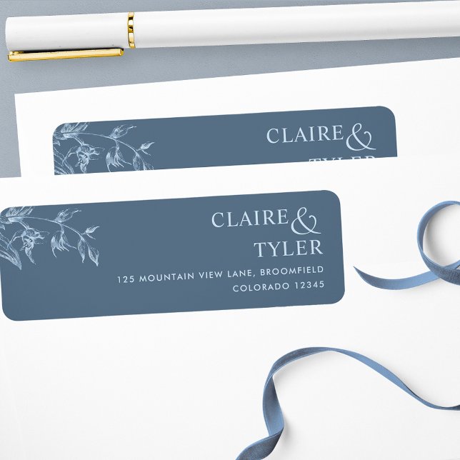 Blue Elegant  Chic Wedding Label (Creator Uploaded)