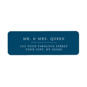 Blue Elegant Classic Simple Return Address