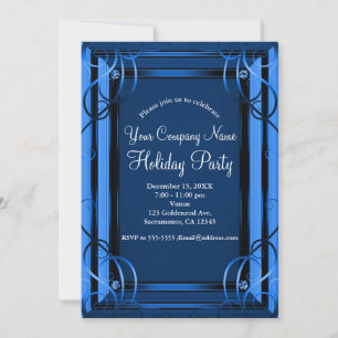 Blue Elegant Company Corporate Holiday Party Invitation