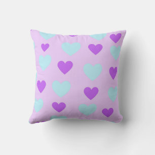Blue Elegant Cute Cosy Modern Romantic Chic Heart Cushion
