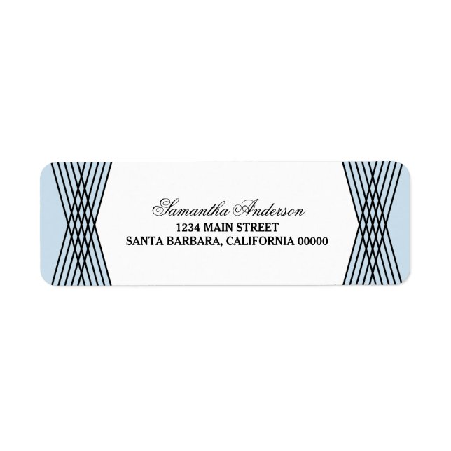 Blue Elegant Deco Address Labels (Front)