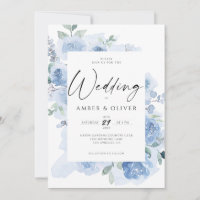 Blue Elegant Floral Light Dusty Blue Boho Wedding
