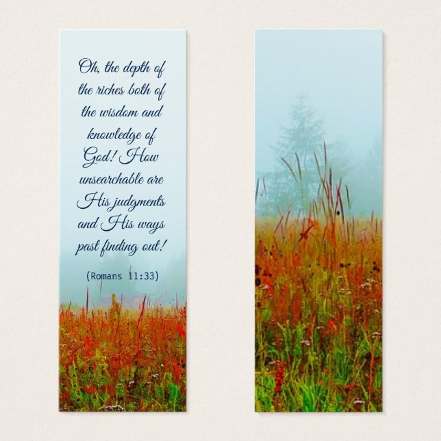 Blue Elegant Landscape Spiritual Bible Verse (Front & Back)