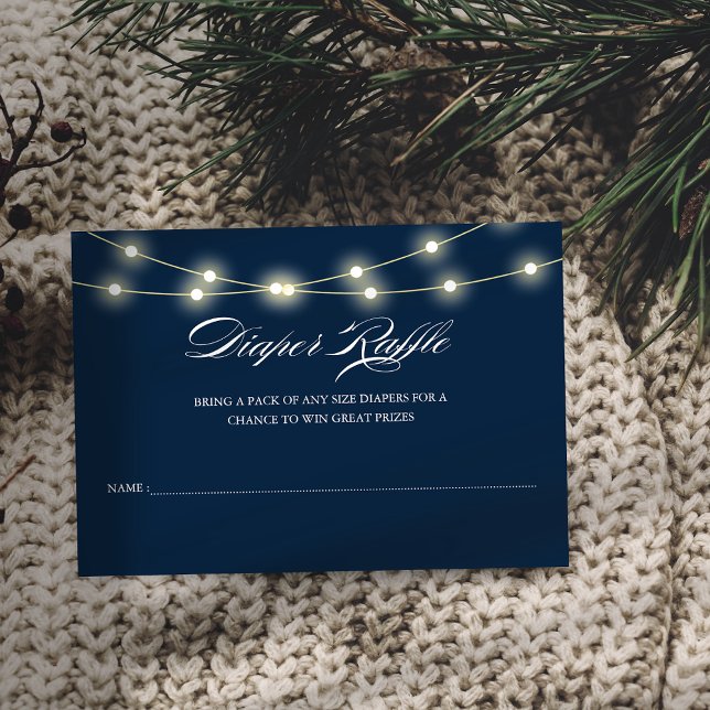 Blue Elegant Minimalist Baby Shower Diaper Raffle  Enclosure Card (Creator Uploaded)