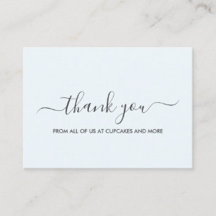 Blue Elegant Minimalist Thank You Card