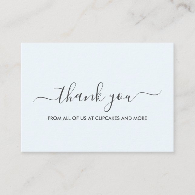 Blue Elegant Minimalist Thank You Card (Front)