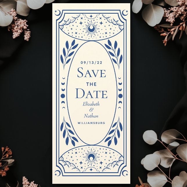 Blue Elegant Mystical Tarot Card Save the Date (Creator Uploaded)