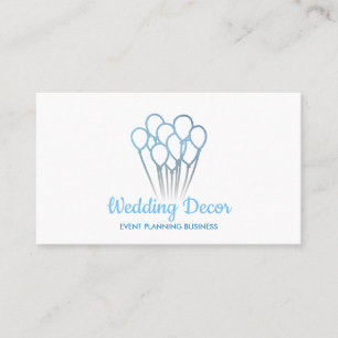 Blue Elegant Party Plan Birthday Wedding Balloons Business Card