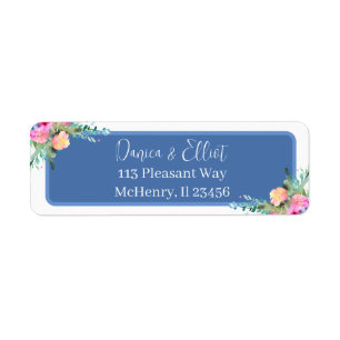 Blue Elegant Pink Rosebud 