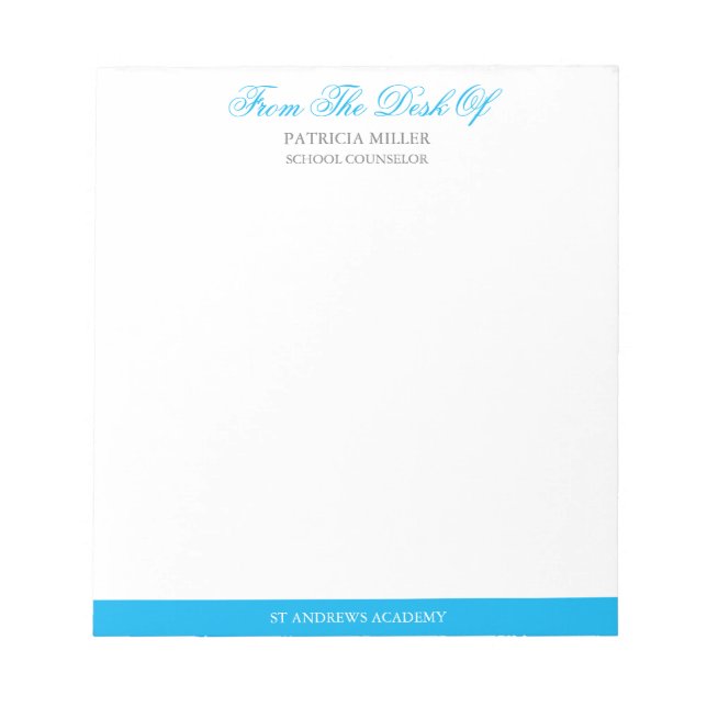 Blue Elegant Script Note From School Counsellor (Front)