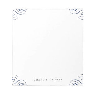 Blue elegant vintage personalised stationery notepad