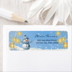 Blue Elegant Whimsical Winter Snowman Baby Shower 