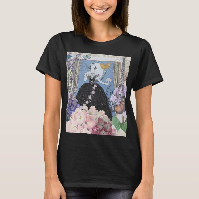 Blue Elegant Woman Floral Fancy Gown  (Front)