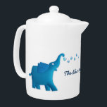 blue elephant<br><div class="desc">Cute blue elephants blowing hearts to each other teapot.</div>