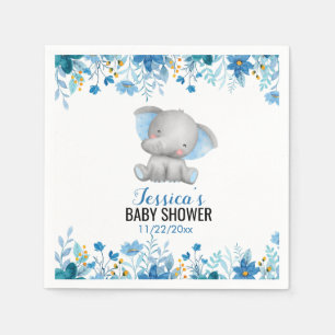 Blue Elephant Baby Boy Shower Little Peanut Party Napkin