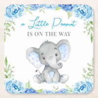 Blue Elephant Baby Boy Shower Sprinkle Birthday