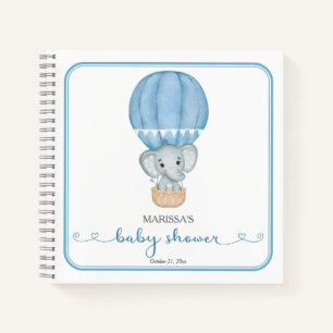 Blue Elephant Baby Shower Guest Book