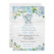 Blue Elephant Baby Shower Invitations for a Boy
