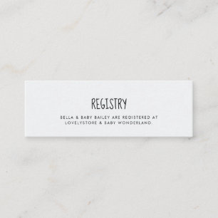 Blue elephant Baby shower registry card insert