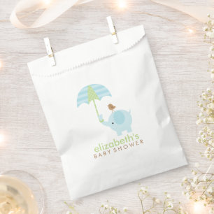 Blue Elephant Boy Baby Shower Favour Bags