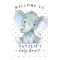 Blue Elephant Boy Baby Shower Welcome Sign