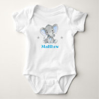 Blue Elephant Boy Name Newborn Toddler 1 Piece