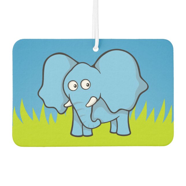 Blue elephant cartoon car air freshener (Front)
