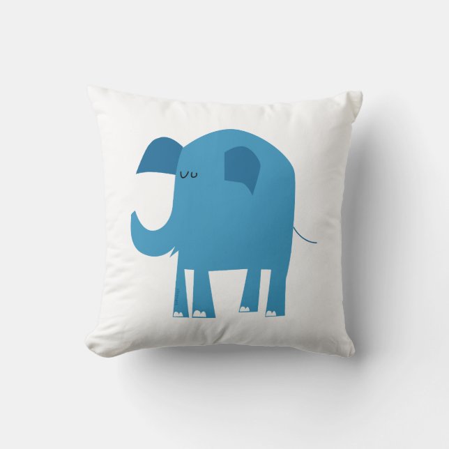 Blue elephant cartoon cushion (Front)