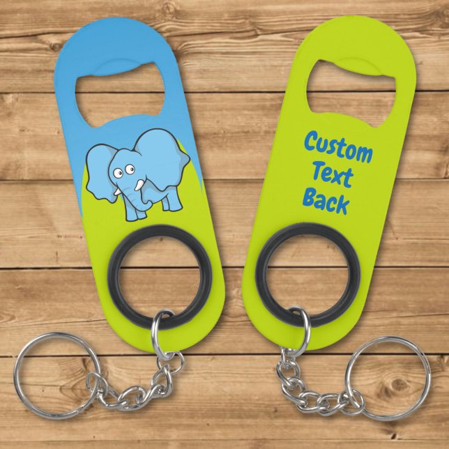 Blue elephant cartoon keychain bottle opener (Creator Uploaded)