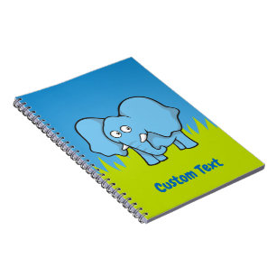 Blue elephant cartoon notebook