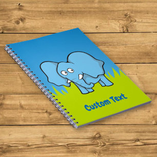 Blue elephant cartoon notebook