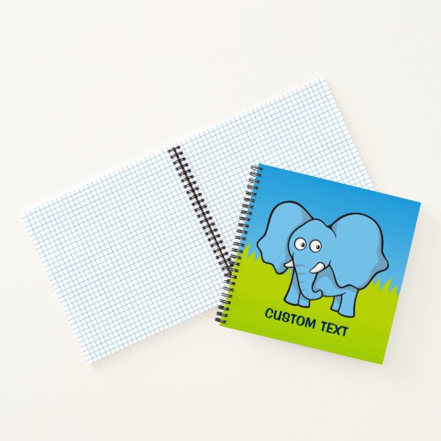 Blue Elephant Cartoon Notebook (Inside)