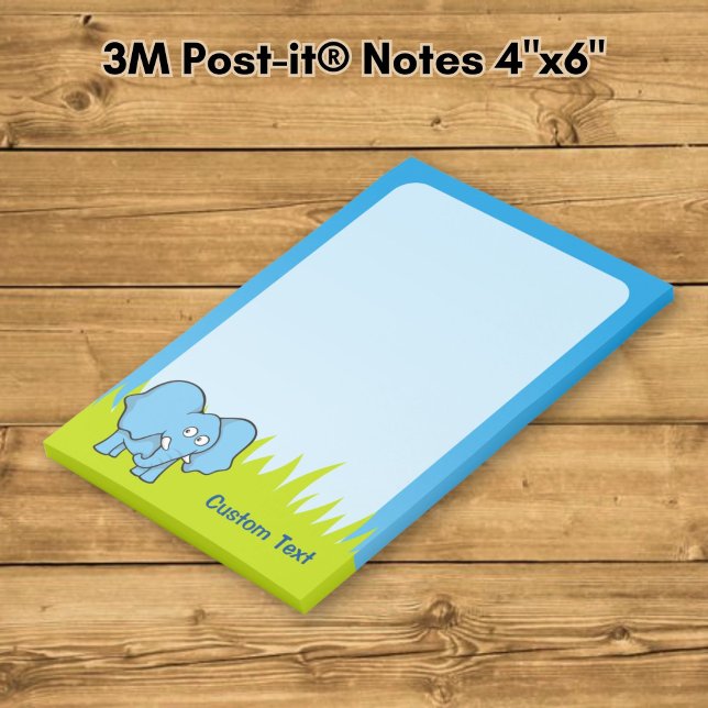 Blue Elephant Cartoon Post-it Notes (Creator Uploaded)