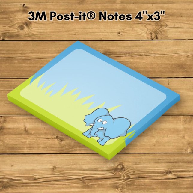 Blue elephant cartoon post-it notes (Creator Uploaded)