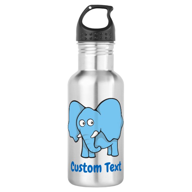 Blue elephant cartoon water bottle (Front)