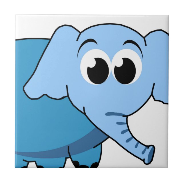 Blue Elephant Ceramic Tile (Front)