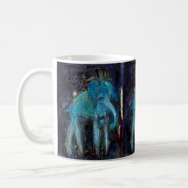 Blue Elephant Coffee Mug (Left)