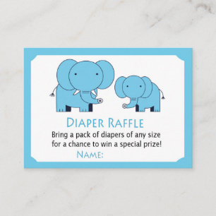 Blue elephant Diaper Raffle Tickets