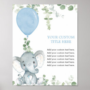 Blue elephant greenery custom make your own sign