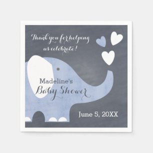 Blue Elephant Heart Napkin