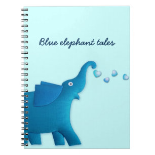 blue elephant heart notebook
