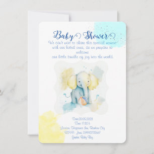Blue elephant illustration save the date