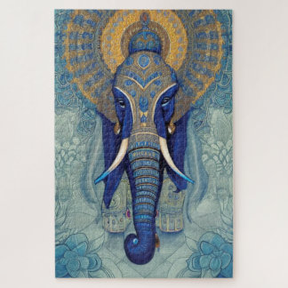 Blue Elephant Jigsaw Puzzle