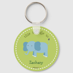 Blue Elephant Key Chain