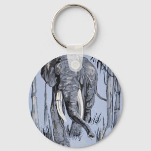 Blue Elephant Key Ring