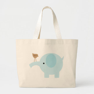 Blue Elephant Large Tote Bag