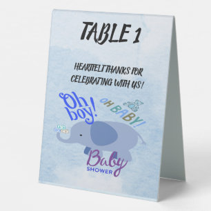 Blue Elephant Little Prince Table Greeting Design